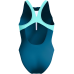 Speedo Zip Colourblock 1 piece 8/00403416009 Dark Teal Ladies Swimsuit